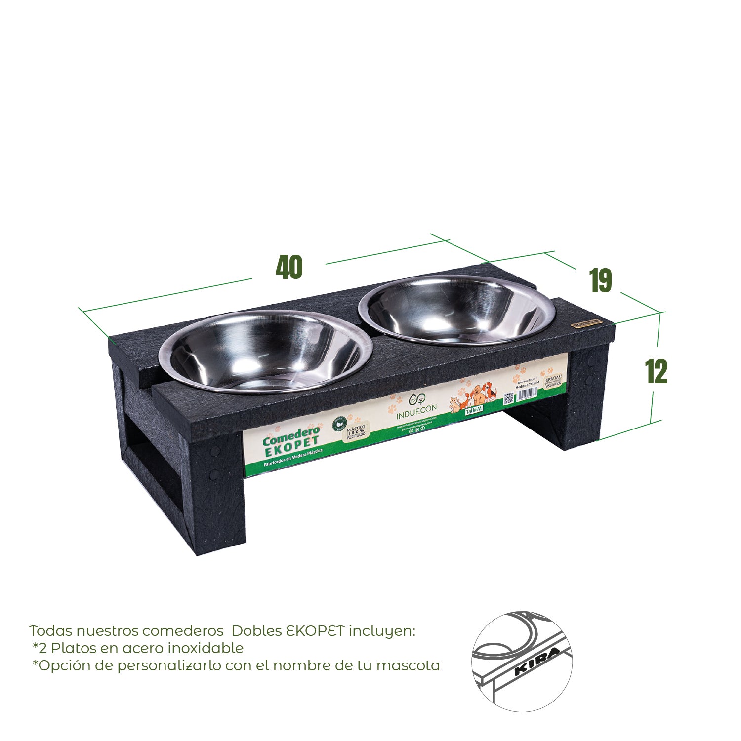 Comedero Doble para mascotas medianas - Talla M