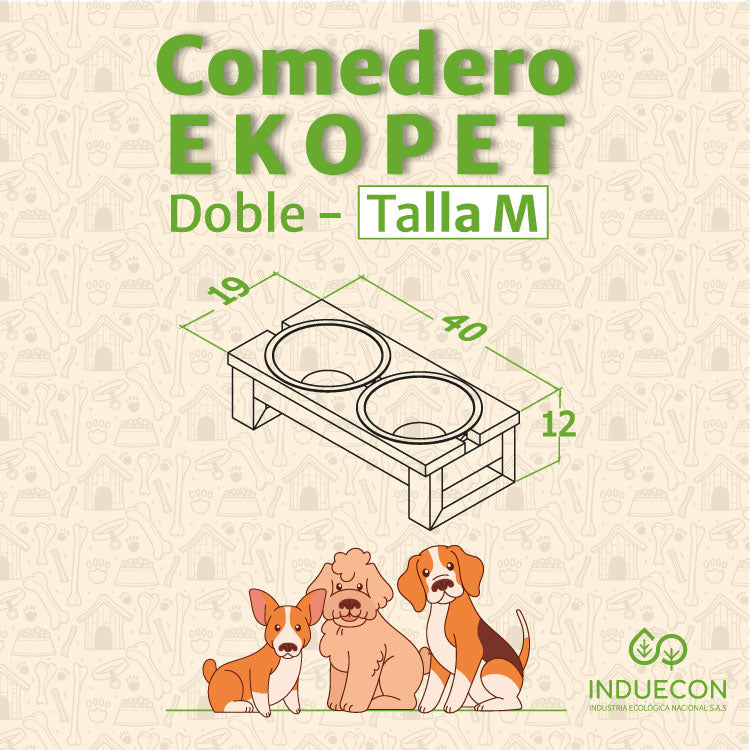 Comedero Doble para mascotas medianas - Talla M