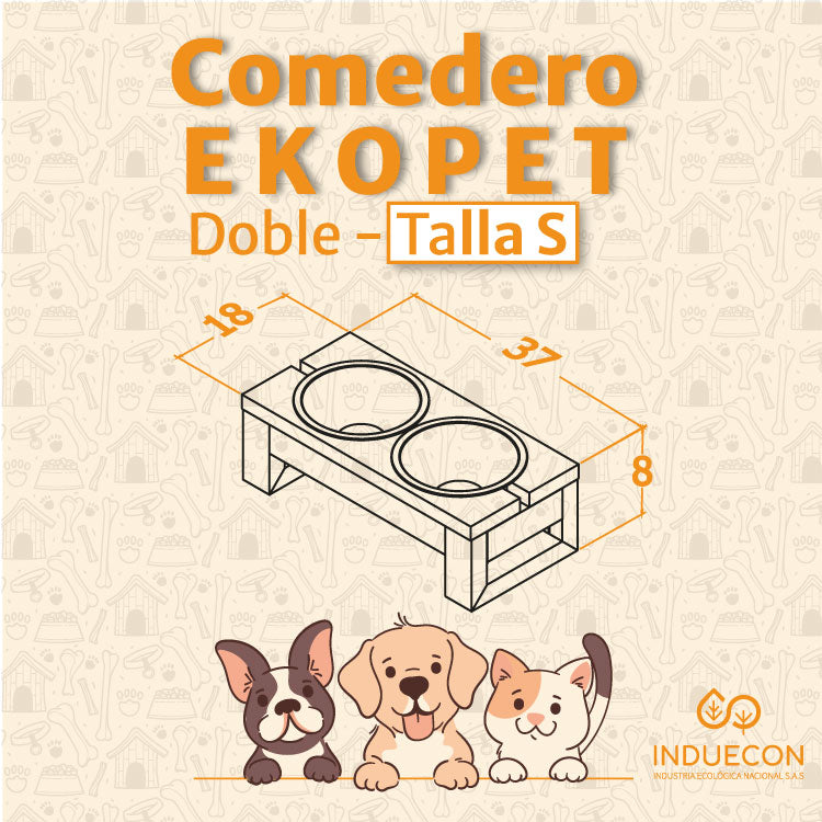 Comedero Doble para mascotas pequeñas - Talla S