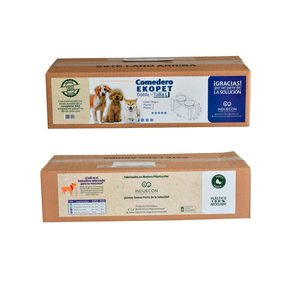 Comedero Doble para mascotas medianas altas - Talla L